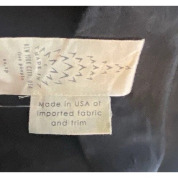 Free People Blazer Women's Black Double Breasted Linen Blend Jacket Sz XS Preppy - Picture 9 of 16